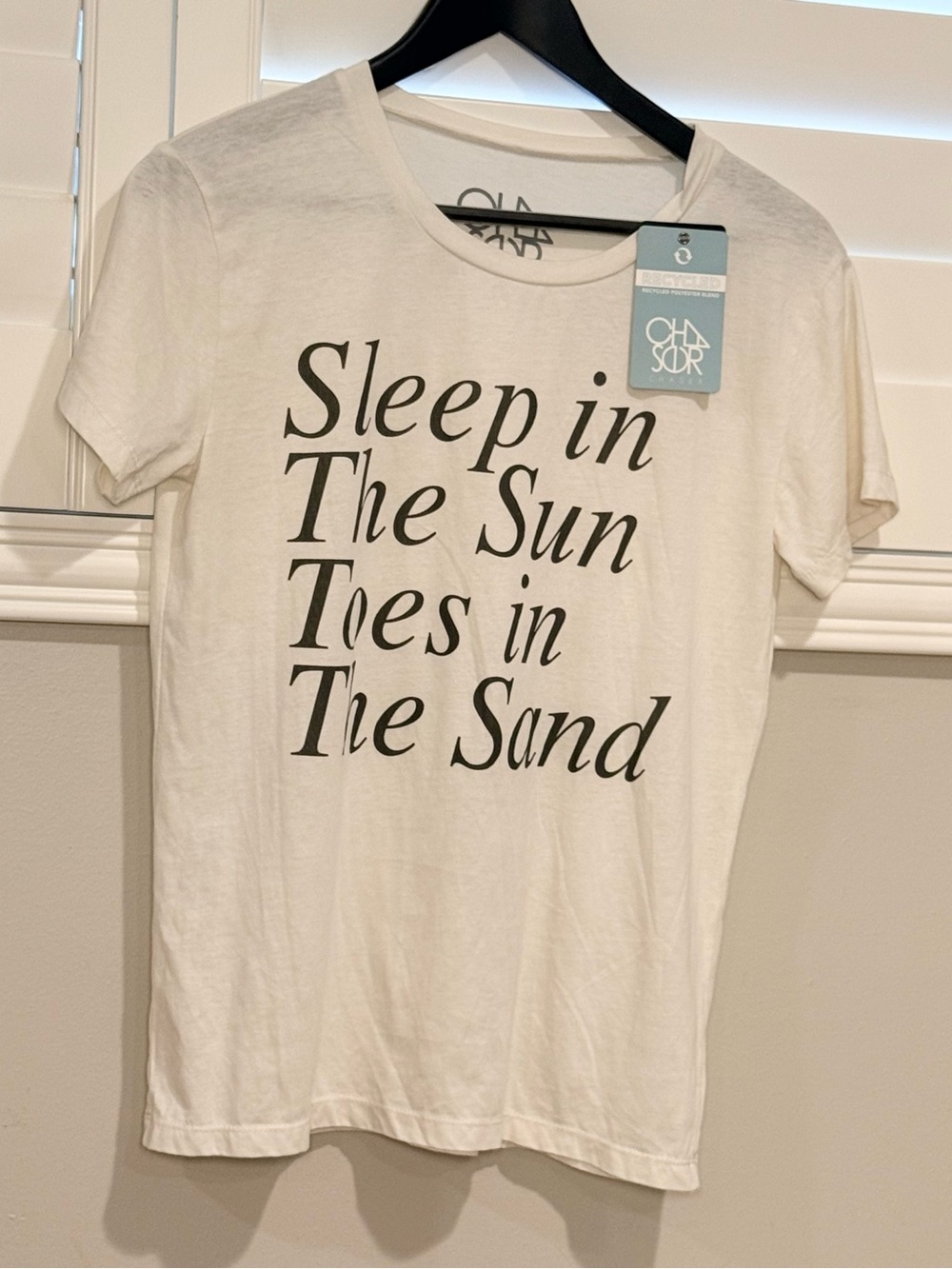 Chaser White Graphic Tee with Black Text - Sleep in The Sun